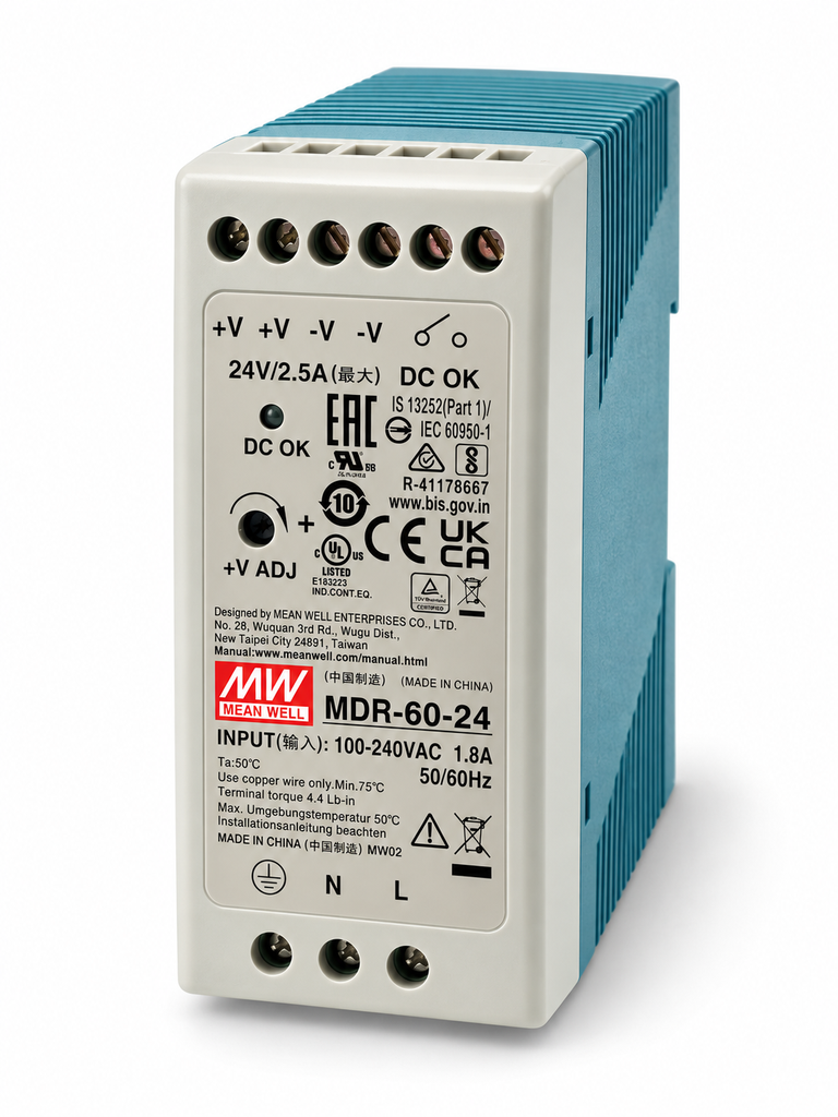 Fuente de alimentación MEANWELL MDR-60-24 60W monofásica