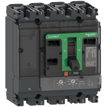 Schneider Electric C25H4TM250 Interruptor automático Compact NSX250H 4P4R TM-D Micrologic 2.2 - 250 A - 70kA AC 