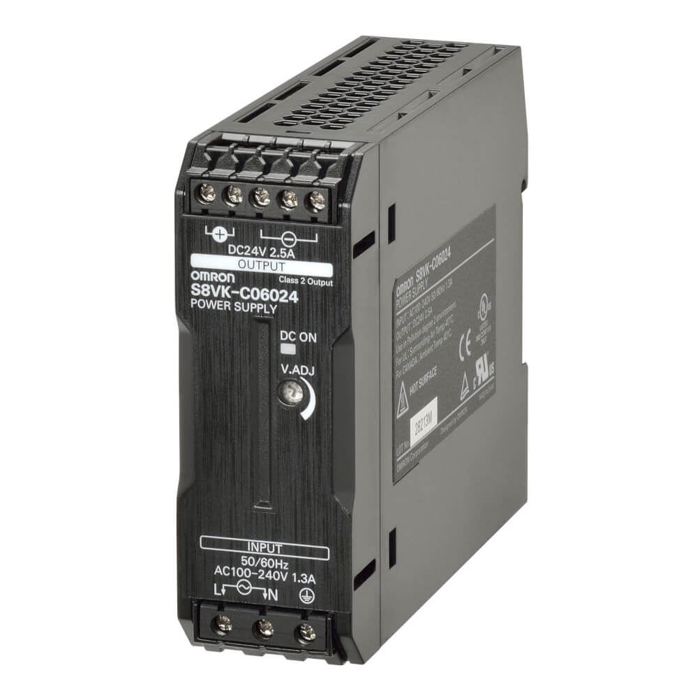 S8VK-C06024 OMRON Fuente de alimentación monofásica 100-240VAC 60W/24V/2.5A carril DIN LITE