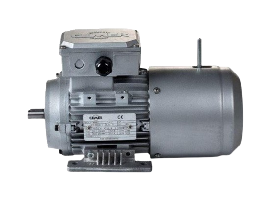 Motor eléctrico trifásico con freno de CC Cemer 0,75Kw / 1CV Patas B3 1500rpm IE3 IP55, Carcasa ALUMINIO (diametro de eje19) tamaño carcasa 80