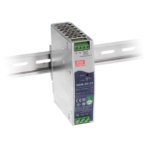 [MEAN.WDR-60-24] WDR-60-24 MEANWELL Fuente de alimentación 60W 200-500V