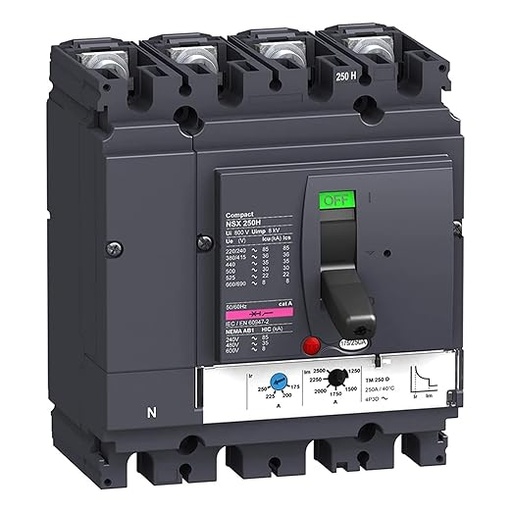 [SCH.LV431680] Interruptor automático Compact NSX250H 4P TM-D Micrologic 2.3 - 250 A - 4 polos 3R ref. LV431680 Schneider Electric