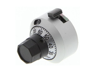 BT1A001 BOURNS Mando de potenciómetro, eje 6.35mm, diámetro 22,2mm, Color Cromo, indicador Blanco Circular