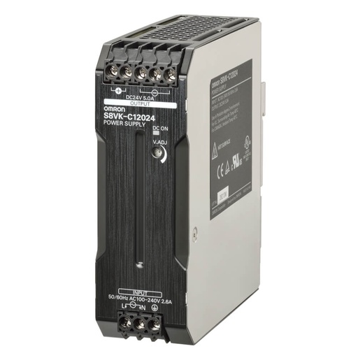 [OMR.S8VK-C12024] S8VK-C12024 OMRON Fuente de alimentación monofasica 100-240VAC 120W/24V/5A carril DIN LITE