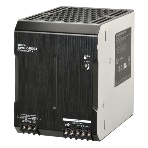 [OMR.S8VK-C48024] S8VK-C48024 OMRON Fuente de alimentación monofásica 100-240VAC 480W/24V/20A carril DIN LITE