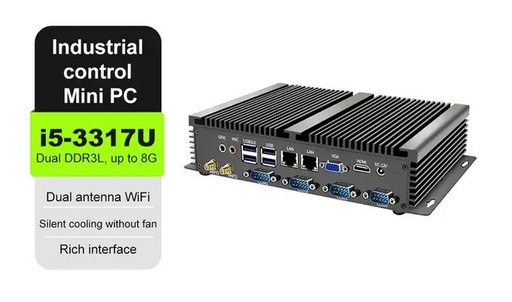 PC industrial mini fanless i5 8GB 128GB