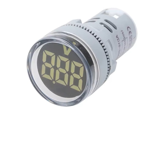 [VAR.voltimetrod.22] Indicador digital de tensión, Voltímetro diámetro 22mm 