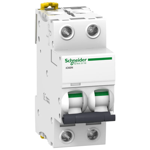 SCHNEIDER A9F74225 Interruptor automático termomagnético Riel DIN Acti9 iC60N 2P 25A CURVA C